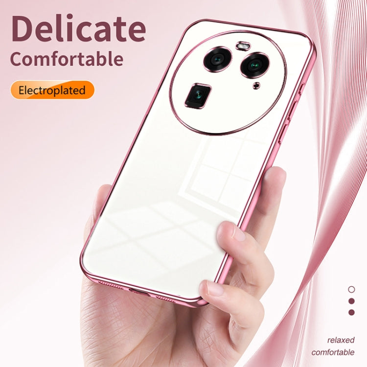 For OPPO Find X6 Transparent Plating Fine Hole Phone Case(Purple) - OPPO Cases by PMC TechLife | Online Shopping South Africa | PMC TechLife | Buy Now Pay Later Mobicred
