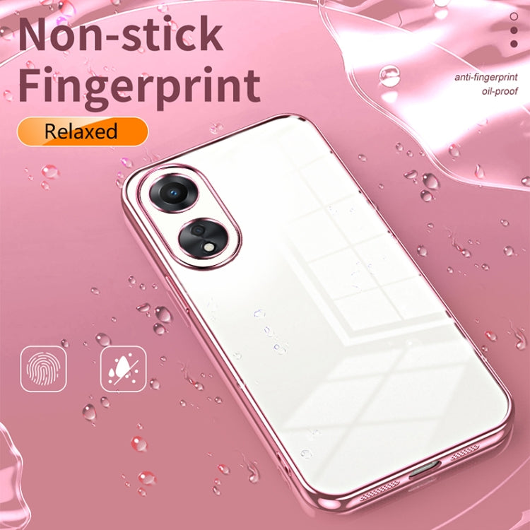 For OPPO A58 5G / A58x 5G Transparent Plating Fine Hole Phone Case(Silver) - OPPO Cases by PMC TechLife | Online Shopping South Africa | PMC TechLife | Buy Now Pay Later Mobicred
