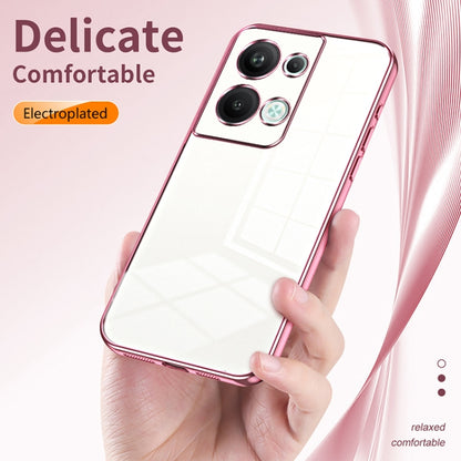 For OPPO Reno9 Pro+ Transparent Plating Fine Hole Phone Case(Transparent) - OPPO Cases by PMC Jewellery | Online Shopping South Africa | PMC Jewellery | Buy Now Pay Later Mobicred