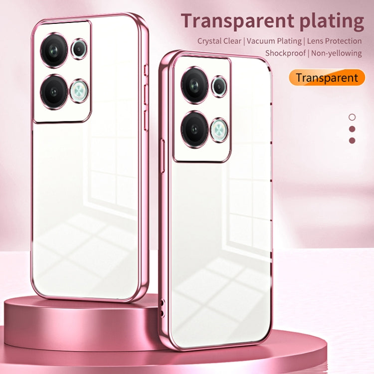 For OPPO Reno9 Pro+ Transparent Plating Fine Hole Phone Case(Green) - OPPO Cases by PMC TechLife | Online Shopping South Africa | PMC TechLife | Buy Now Pay Later Mobicred