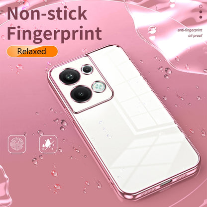 For OPPO Reno9 Pro+ Transparent Plating Fine Hole Phone Case(Green) - OPPO Cases by PMC Jewellery | Online Shopping South Africa | PMC Jewellery | Buy Now Pay Later Mobicred