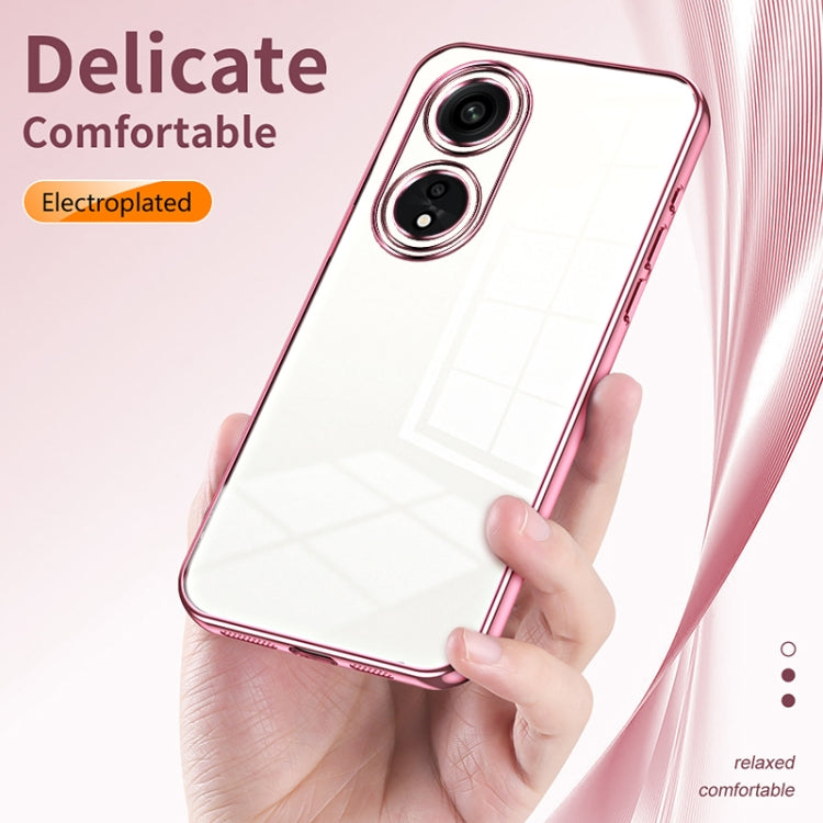 For OPPO A1 Pro Transparent Plating Fine Hole Phone Case(Purple) - OPPO Cases by PMC Jewellery | Online Shopping South Africa | PMC Jewellery | Buy Now Pay Later Mobicred