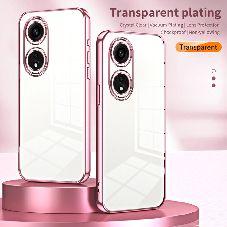 For OPPO A1 Pro Transparent Plating Fine Hole Phone Case(Green) - OPPO Cases by PMC TechLife | Online Shopping South Africa | PMC TechLife | Buy Now Pay Later Mobicred