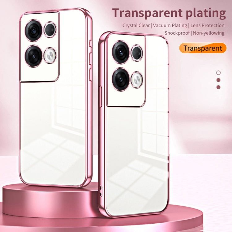 For OPPO Reno8 Pro+ Transparent Plating Fine Hole Phone Case(Purple) - OPPO Cases by PMC Jewellery | Online Shopping South Africa | PMC Jewellery | Buy Now Pay Later Mobicred