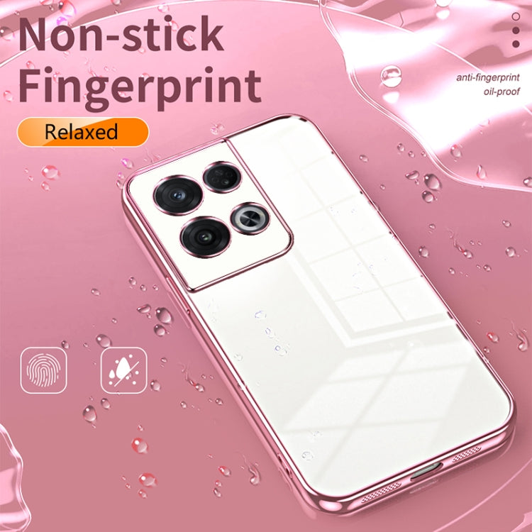 For OPPO Reno8 Pro Transparent Plating Fine Hole Phone Case(Transparent) - OPPO Cases by PMC TechLife | Online Shopping South Africa | PMC TechLife | Buy Now Pay Later Mobicred