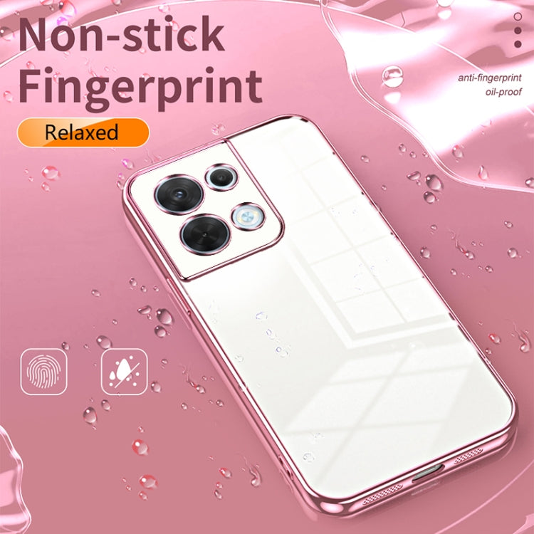 For OPPO Reno8 Transparent Plating Fine Hole Phone Case(Transparent) - OPPO Cases by PMC TechLife | Online Shopping South Africa | PMC TechLife | Buy Now Pay Later Mobicred