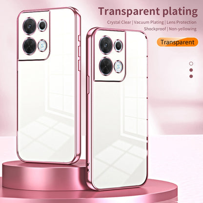 For OPPO Reno8 Transparent Plating Fine Hole Phone Case(Silver) - OPPO Cases by PMC Jewellery | Online Shopping South Africa | PMC Jewellery | Buy Now Pay Later Mobicred