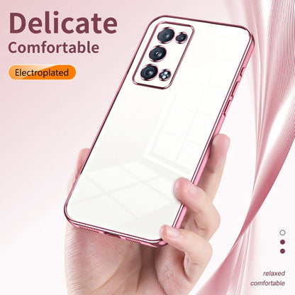 For OPPO Reno6 Pro+ Transparent Plating Fine Hole Phone Case(Silver) - OPPO Cases by PMC Jewellery | Online Shopping South Africa | PMC Jewellery | Buy Now Pay Later Mobicred