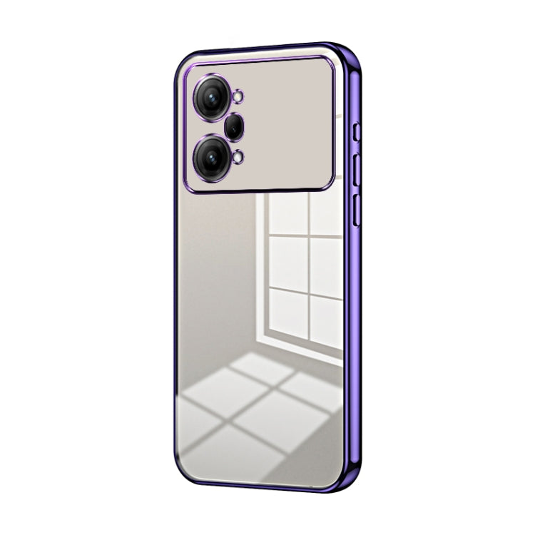 For OPPO K10 Pro Transparent Plating Fine Hole Phone Case(Purple) - OPPO Cases by PMC TechLife | Online Shopping South Africa | PMC TechLife | Buy Now Pay Later Mobicred