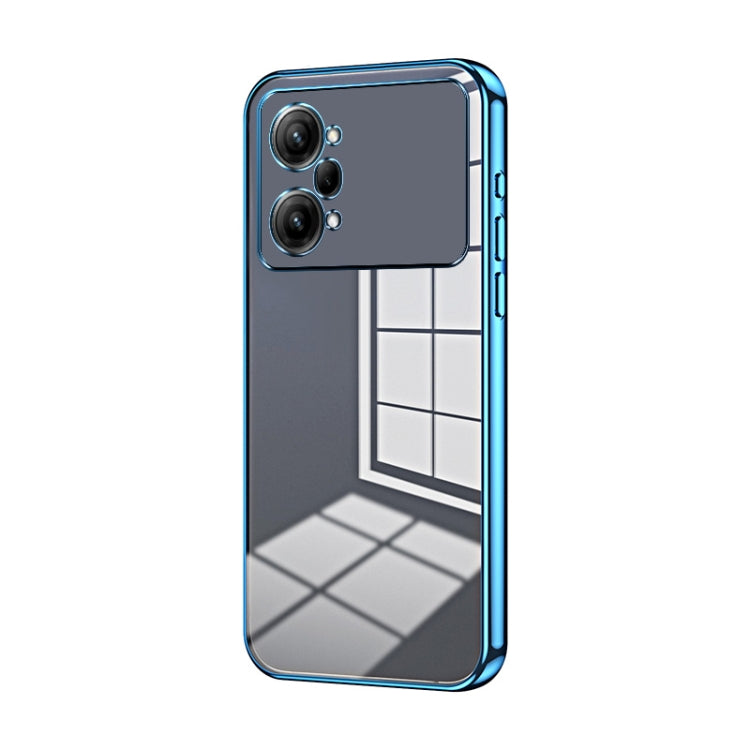 For OPPO K10 Pro Transparent Plating Fine Hole Phone Case(Blue) - OPPO Cases by PMC Jewellery | Online Shopping South Africa | PMC Jewellery | Buy Now Pay Later Mobicred