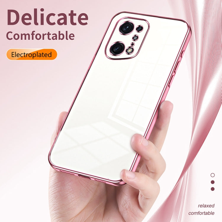 For OPPO Find X5 Pro Transparent Plating Fine Hole Phone Case(Purple) - OPPO Cases by PMC Jewellery | Online Shopping South Africa | PMC Jewellery | Buy Now Pay Later Mobicred