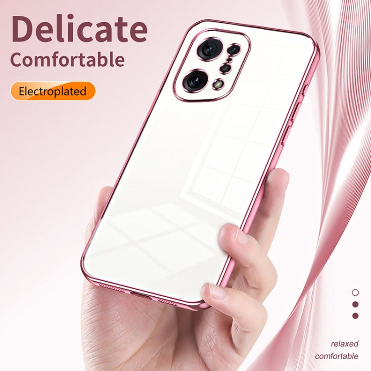 For OPPO Find X5 Transparent Plating Fine Hole Phone Case(Green) - OPPO Cases by PMC TechLife | Online Shopping South Africa | PMC TechLife | Buy Now Pay Later Mobicred