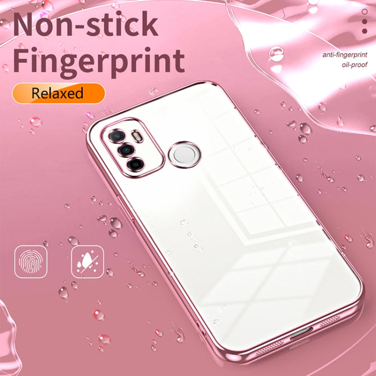 For OPPO A53 2020 / A32 / A11s  Transparent Plating Fine Hole Phone Case(Gold) - OPPO Cases by PMC Jewellery | Online Shopping South Africa | PMC Jewellery | Buy Now Pay Later Mobicred