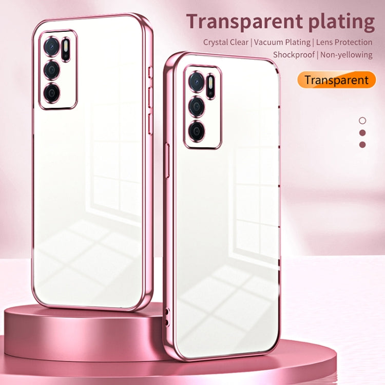 For OPPO A16 / A16s / A54s Transparent Plating Fine Hole Phone Case(Silver) - OPPO Cases by PMC Jewellery | Online Shopping South Africa | PMC Jewellery | Buy Now Pay Later Mobicred