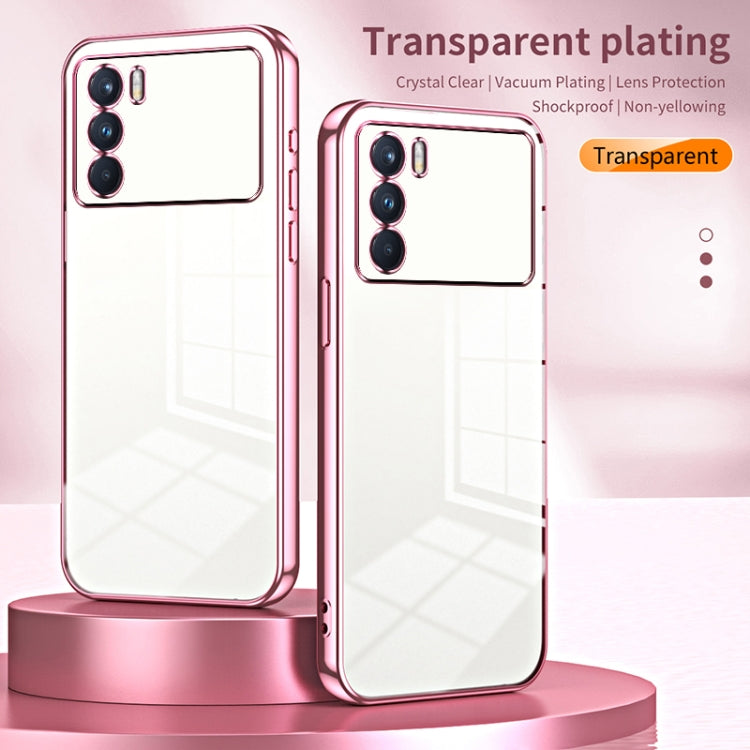 For OPPO K9 Pro Transparent Plating Fine Hole Phone Case(Pink) - OPPO Cases by PMC Jewellery | Online Shopping South Africa | PMC Jewellery | Buy Now Pay Later Mobicred