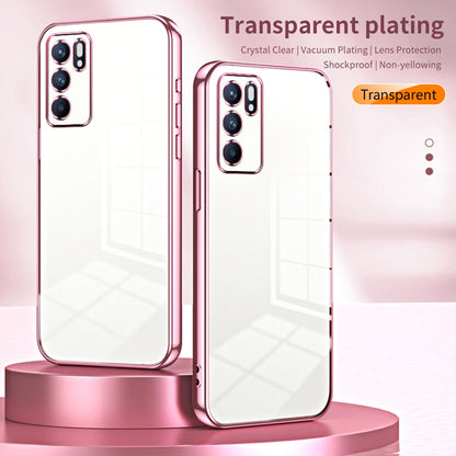 For OPPO Reno6 Indian / Malay Transparent Plating Fine Hole Phone Case(Purple) - OPPO Cases by PMC Jewellery | Online Shopping South Africa | PMC Jewellery | Buy Now Pay Later Mobicred