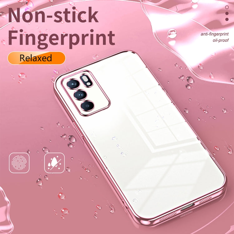 For OPPO Reno6 Indian / Malay Transparent Plating Fine Hole Phone Case(Black) - OPPO Cases by PMC Jewellery | Online Shopping South Africa | PMC Jewellery | Buy Now Pay Later Mobicred