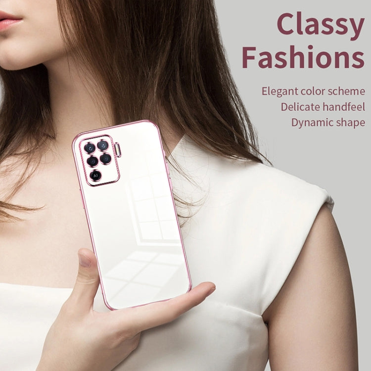 For OPPO A94 4G Transparent Plating Fine Hole Phone Case(Silver) - OPPO Cases by PMC TechLife | Online Shopping South Africa | PMC TechLife | Buy Now Pay Later Mobicred