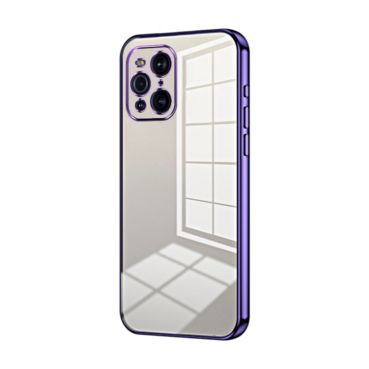 For OPPO Find X3 / Find X3 Pro Transparent Plating Fine Hole Phone Case(Purple) - OPPO Cases by PMC Jewellery | Online Shopping South Africa | PMC Jewellery | Buy Now Pay Later Mobicred