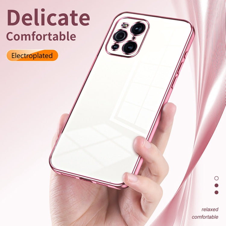 For OPPO Find X3 / Find X3 Pro Transparent Plating Fine Hole Phone Case(Purple) - OPPO Cases by PMC Jewellery | Online Shopping South Africa | PMC Jewellery | Buy Now Pay Later Mobicred