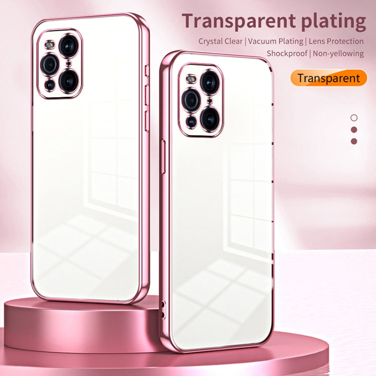 For OPPO Find X3 / Find X3 Pro Transparent Plating Fine Hole Phone Case(Black) - OPPO Cases by PMC TechLife | Online Shopping South Africa | PMC TechLife | Buy Now Pay Later Mobicred