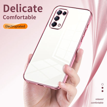 For OPPO Reno5 4G/5G / Reno5 K Transparent Plating Fine Hole Phone Case(Green) - OPPO Cases by PMC Jewellery | Online Shopping South Africa | PMC Jewellery | Buy Now Pay Later Mobicred