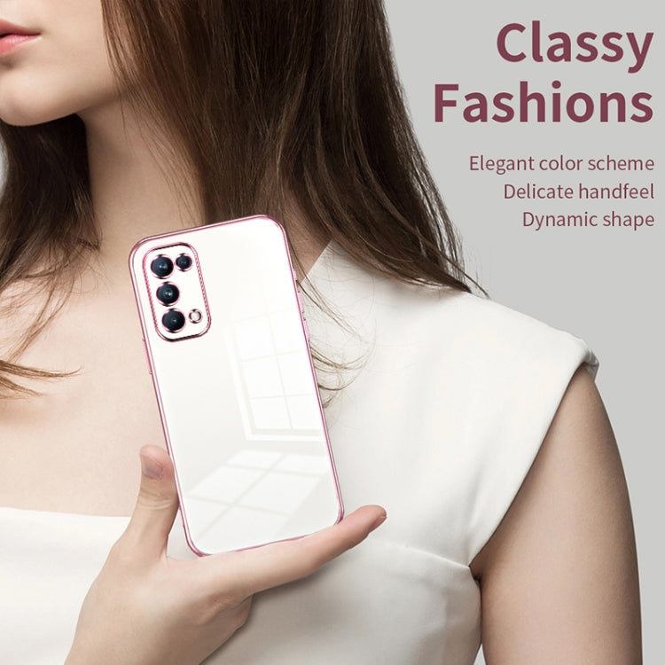 For OPPO Reno5 Pro Transparent Plating Fine Hole Phone Case(Blue) - OPPO Cases by PMC TechLife | Online Shopping South Africa | PMC TechLife | Buy Now Pay Later Mobicred
