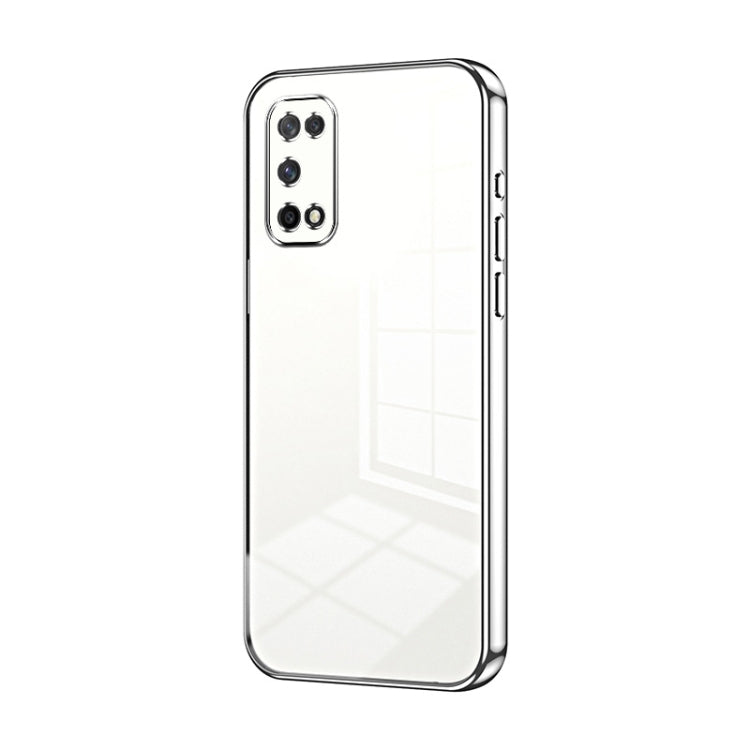 For OPPO K7x / Realme V5 5G Transparent Plating Fine Hole Phone Case(Silver) - OPPO Cases by PMC Jewellery | Online Shopping South Africa | PMC Jewellery | Buy Now Pay Later Mobicred