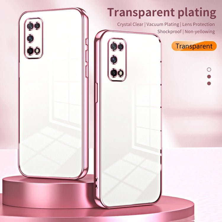 For OPPO K7x / Realme V5 5G Transparent Plating Fine Hole Phone Case(Black) - OPPO Cases by PMC TechLife | Online Shopping South Africa | PMC TechLife | Buy Now Pay Later Mobicred