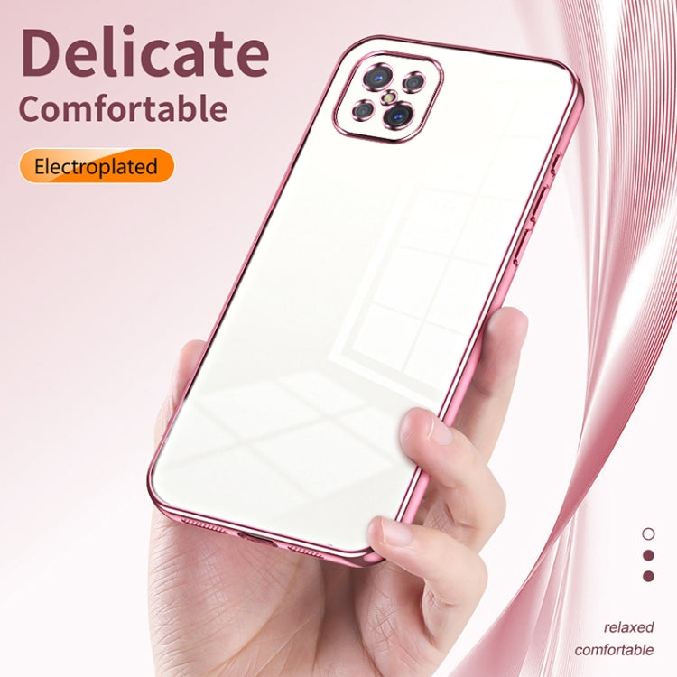 For OPPO A92s / Reno4 Z 5G Transparent Plating Fine Hole Phone Case(Silver) - OPPO Cases by PMC Jewellery | Online Shopping South Africa | PMC Jewellery | Buy Now Pay Later Mobicred