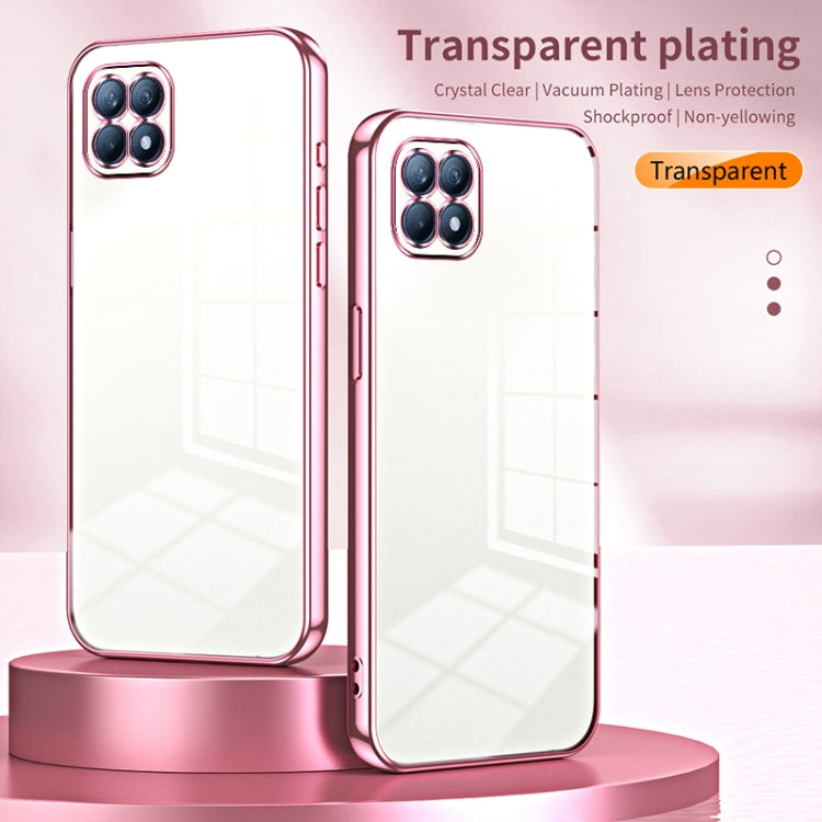 For OPPO Reno4 SE Transparent Plating Fine Hole Phone Case(Silver) - OPPO Cases by PMC Jewellery | Online Shopping South Africa | PMC Jewellery | Buy Now Pay Later Mobicred