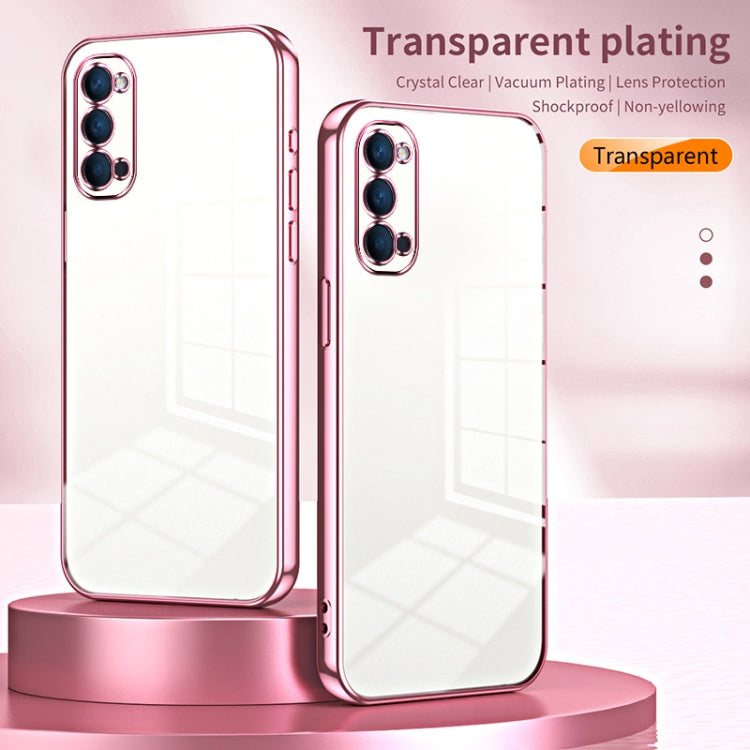 For OPPO Reno4 Transparent Plating Fine Hole Phone Case(Silver) - OPPO Cases by PMC TechLife | Online Shopping South Africa | PMC TechLife | Buy Now Pay Later Mobicred
