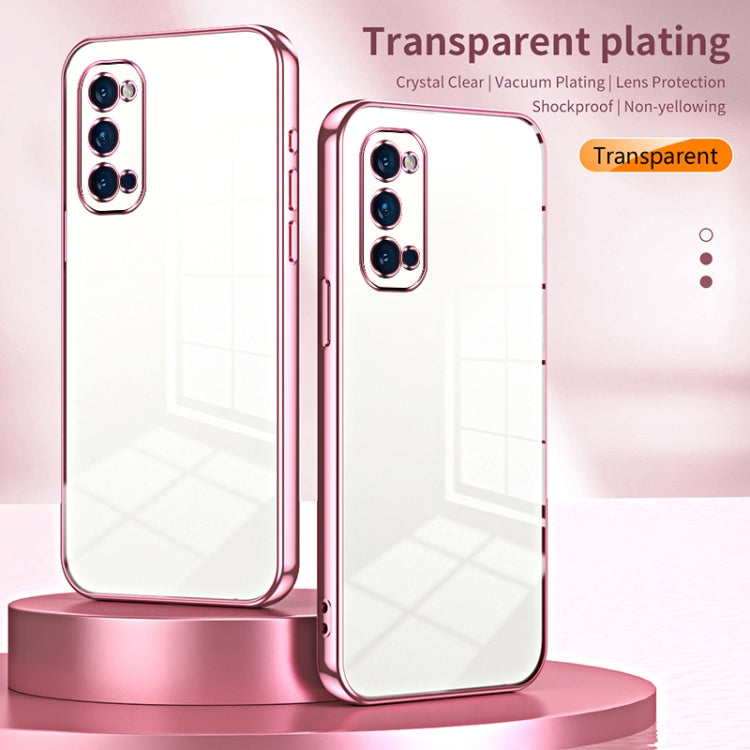 For OPPO Reno4 Pro Transparent Plating Fine Hole Phone Case(Gold) - OPPO Cases by PMC TechLife | Online Shopping South Africa | PMC TechLife | Buy Now Pay Later Mobicred