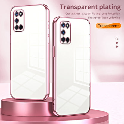 For OPPO A52 / A72 / A92 Transparent Plating Fine Hole Phone Case(Transparent) - OPPO Cases by PMC Jewellery | Online Shopping South Africa | PMC Jewellery | Buy Now Pay Later Mobicred