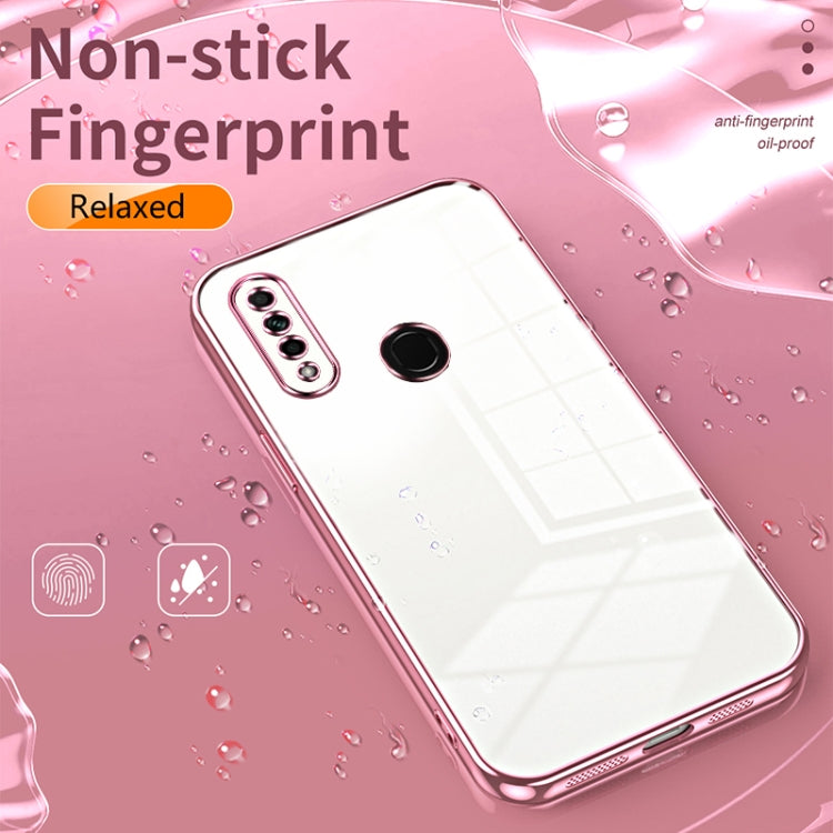 For OPPO A8 / A31 2020 Transparent Plating Fine Hole Phone Case(Pink) - OPPO Cases by PMC Jewellery | Online Shopping South Africa | PMC Jewellery | Buy Now Pay Later Mobicred