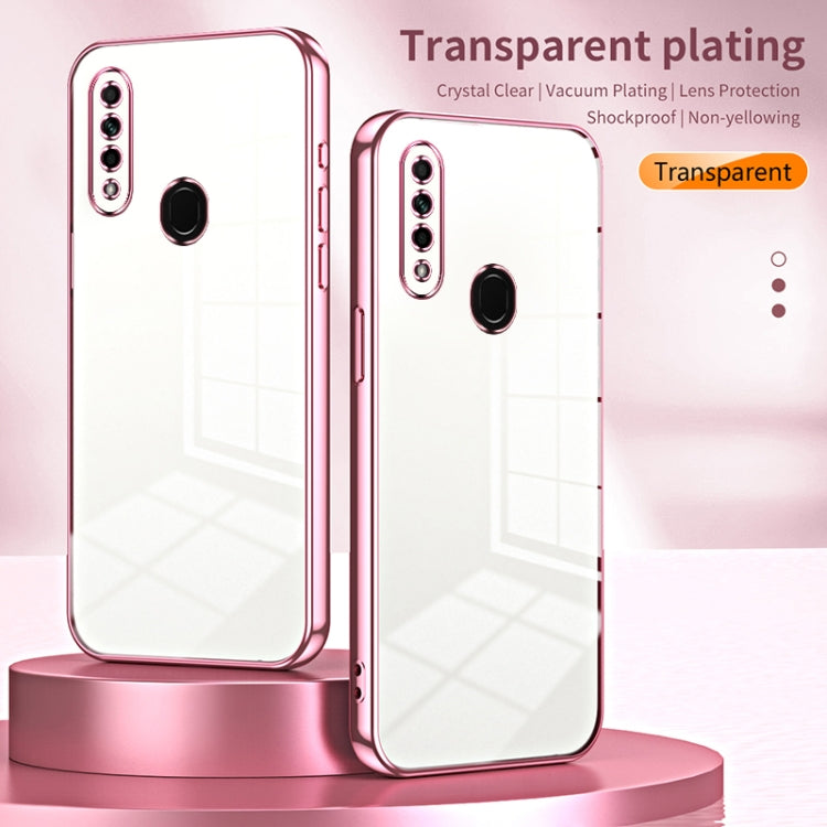 For OPPO A8 / A31 2020 Transparent Plating Fine Hole Phone Case(Green) - OPPO Cases by PMC Jewellery | Online Shopping South Africa | PMC Jewellery | Buy Now Pay Later Mobicred