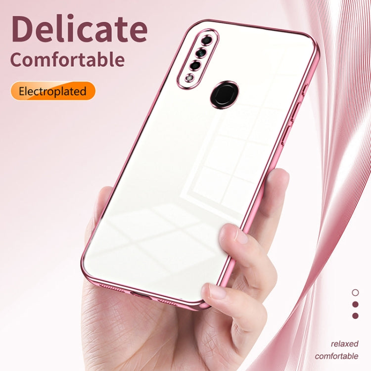 For OPPO A8 / A31 2020 Transparent Plating Fine Hole Phone Case(Silver) - OPPO Cases by PMC Jewellery | Online Shopping South Africa | PMC Jewellery | Buy Now Pay Later Mobicred