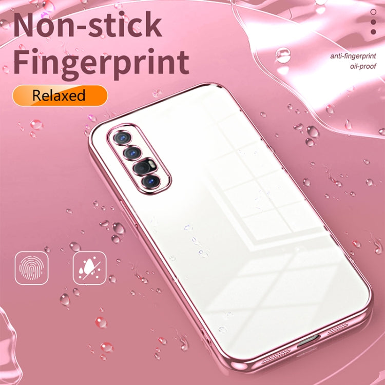 For OPPO Reno3 Pro Transparent Plating Fine Hole Phone Case(Silver) - OPPO Cases by PMC Jewellery | Online Shopping South Africa | PMC Jewellery | Buy Now Pay Later Mobicred