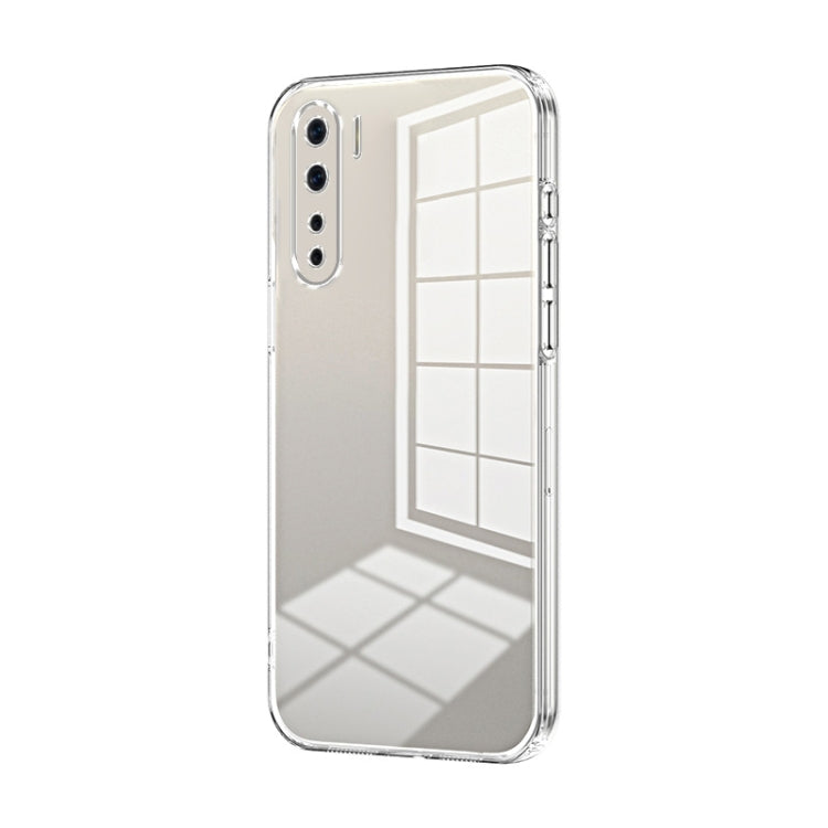 For OPPO A91 Transparent Plating Fine Hole Phone Case(Transparent) - OPPO Cases by PMC Jewellery | Online Shopping South Africa | PMC Jewellery | Buy Now Pay Later Mobicred