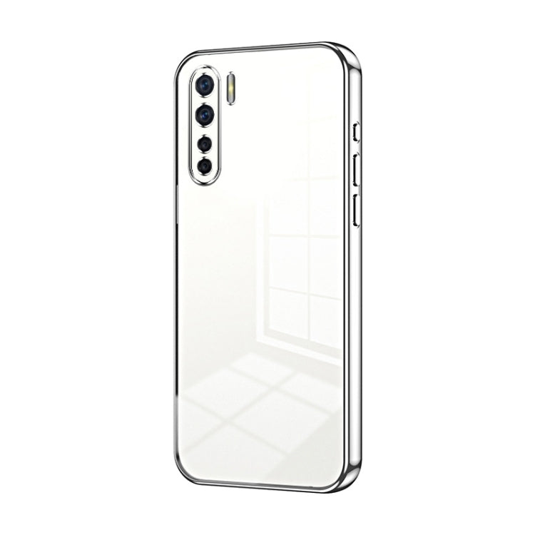 For OPPO A91 Transparent Plating Fine Hole Phone Case(Silver) - OPPO Cases by PMC Jewellery | Online Shopping South Africa | PMC Jewellery | Buy Now Pay Later Mobicred