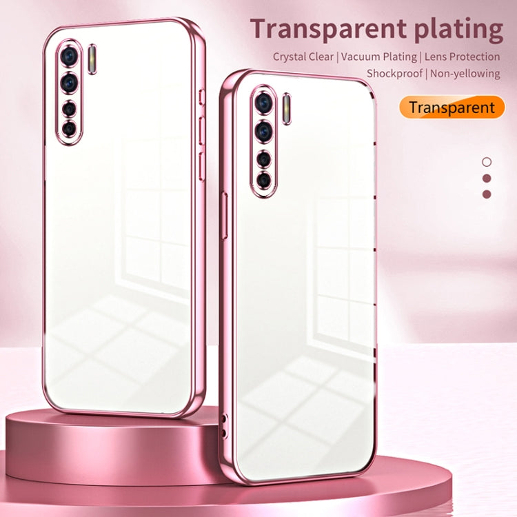 For OPPO A91 Transparent Plating Fine Hole Phone Case(Black) - free shipping - PMC TechLife - Order now!