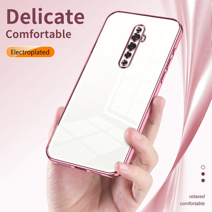 For OPPO Reno2 Z / Reno2 F Transparent Plating Fine Hole Phone Case(Pink) - OPPO Cases by PMC Jewellery | Online Shopping South Africa | PMC Jewellery | Buy Now Pay Later Mobicred