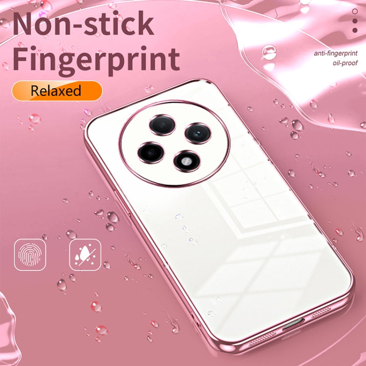 For OPPO A3 Pro Transparent Plating Fine Hole Phone Case(Silver) - OPPO Cases by PMC TechLife | Online Shopping South Africa | PMC TechLife | Buy Now Pay Later Mobicred