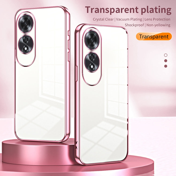 For OPPO A60 Transparent Plating Fine Hole Phone Case(Gold) - OPPO Cases by PMC TechLife | Online Shopping South Africa | PMC TechLife | Buy Now Pay Later Mobicred