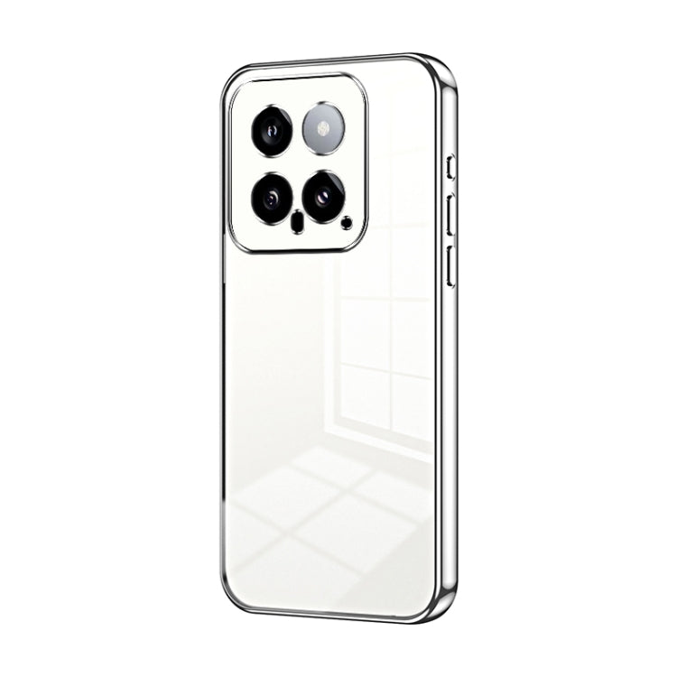 For Xiaomi 14 Transparent Plating Fine Hole Phone Case(Silver) - 14 Cases by PMC TechLife | Online Shopping South Africa | PMC TechLife