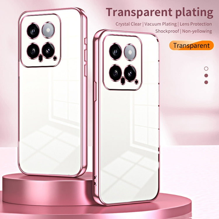 For Xiaomi 14 Transparent Plating Fine Hole Phone Case(Silver) - 14 Cases by PMC TechLife | Online Shopping South Africa | PMC TechLife