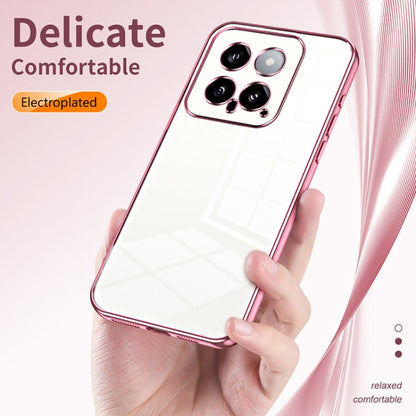 For Xiaomi 14 Transparent Plating Fine Hole Phone Case(Silver) - 14 Cases by PMC Jewellery | Online Shopping South Africa | PMC Jewellery