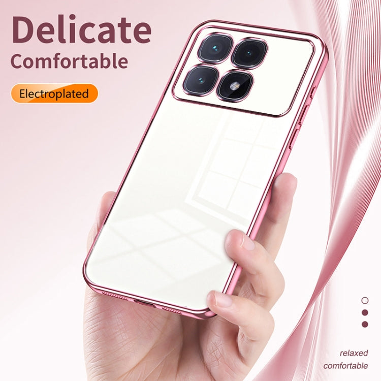 For Xiaomi Redmi K70 Ultra Transparent Plating Fine Hole Phone Case(Pink) - Xiaomi Cases by PMC Jewellery | Online Shopping South Africa | PMC Jewellery | Buy Now Pay Later Mobicred