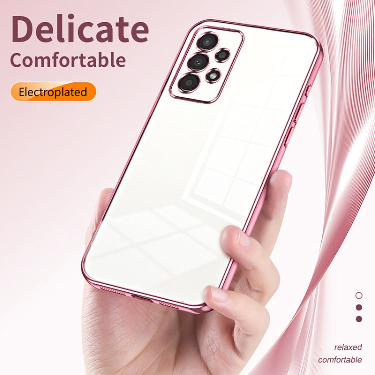For Samsung Galaxy A13 4G Transparent Plating Fine Hole Phone Case(Gold) - Galaxy Phone Cases by PMC TechLife | Online Shopping South Africa | PMC TechLife