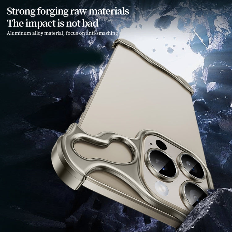 For iPhone 15 Pro Max Frameless Metal Corner Pad Phone Case with Lens Film(White) - iPhone 15 Pro Max Cases by PMC TechLife | Online Shopping South Africa | PMC TechLife | Buy Now Pay Later Mobicred